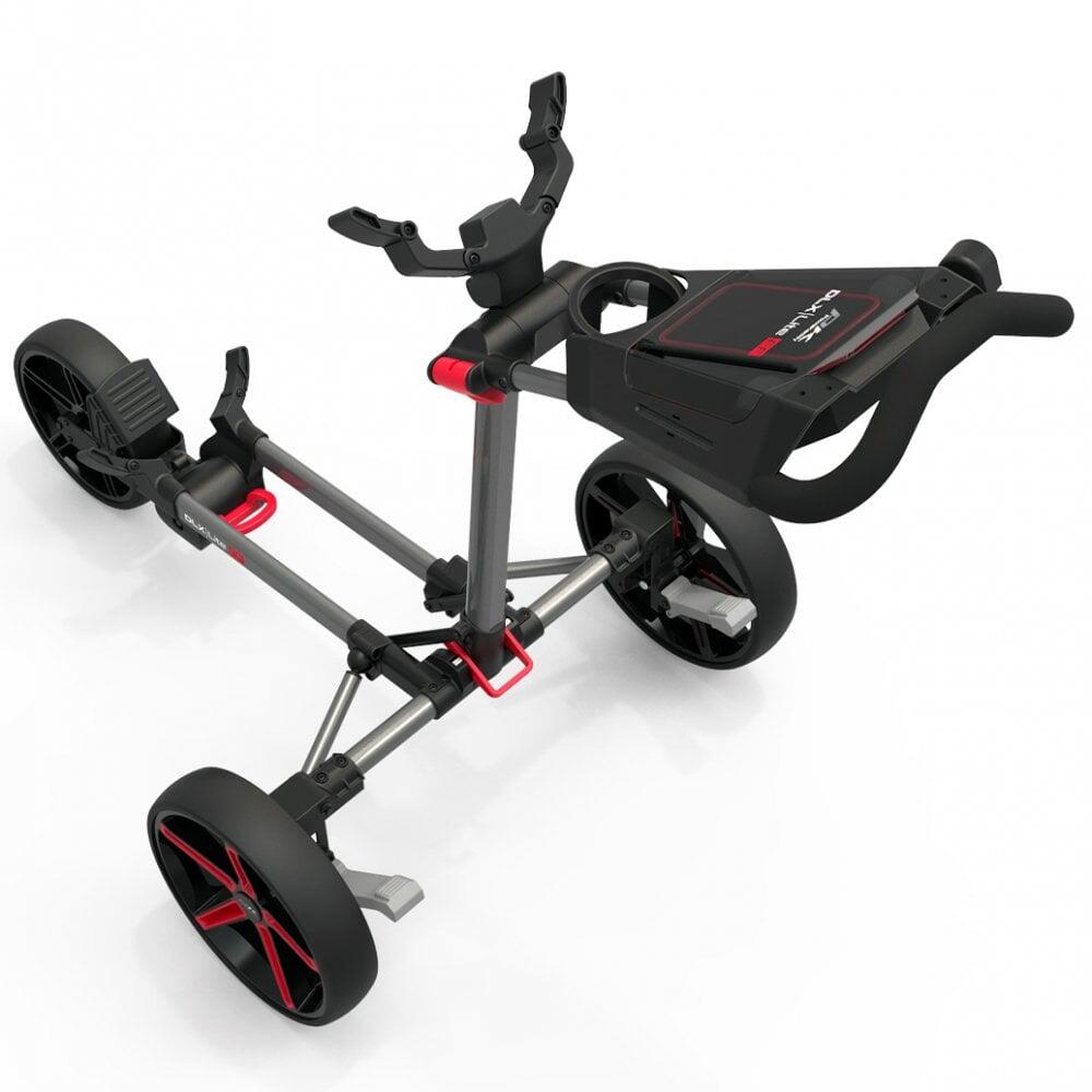 Powakaddy 2023 DLX-Lite FF Push Cart - Gun Metal/Red 2/4