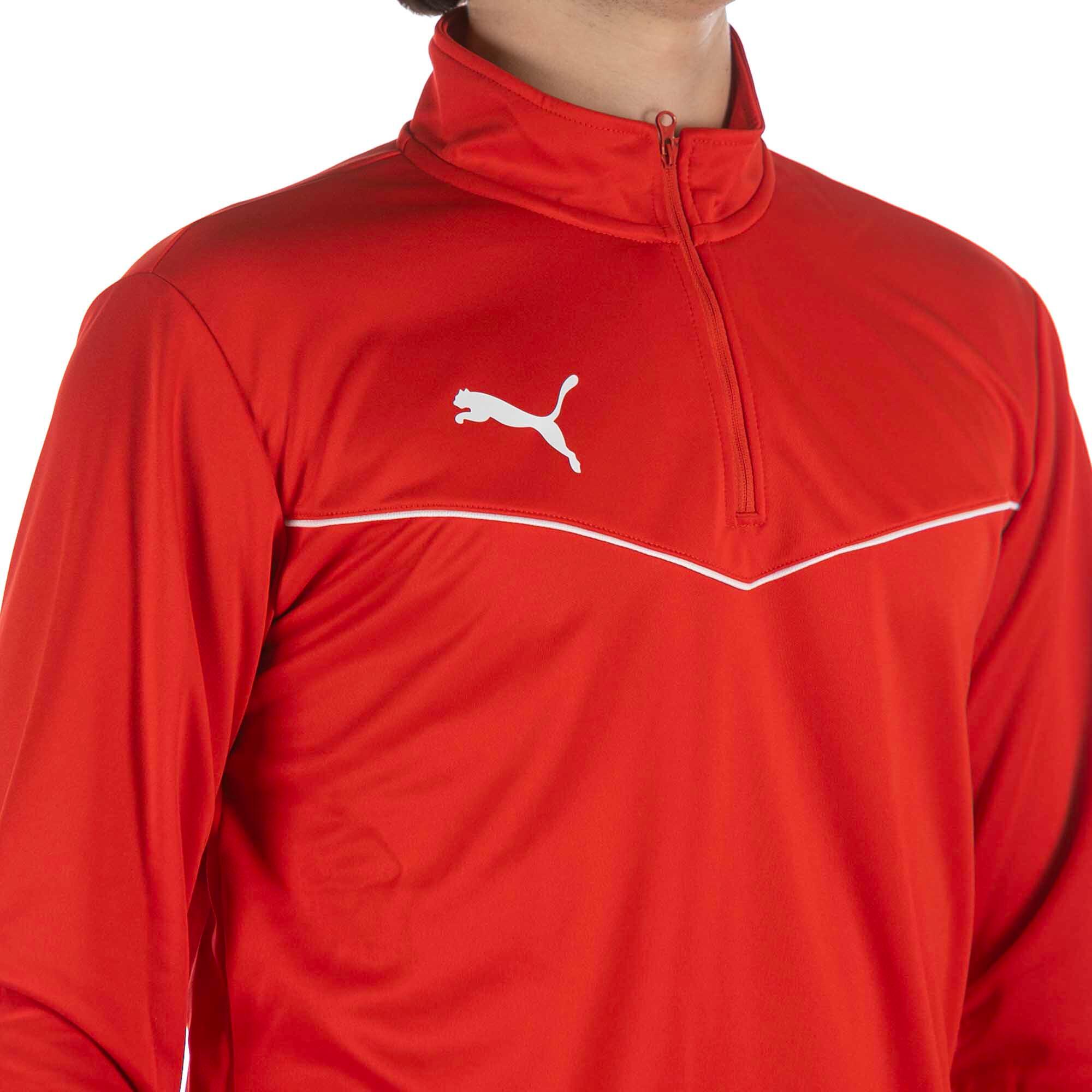 Sweat-Shirt Puma Teamrise 1/4 Zip Top Rouge Adulte 4/4