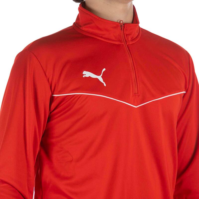 Puma Teamrise Sweatshirt 1/4 Zip Top Rouge Adulte