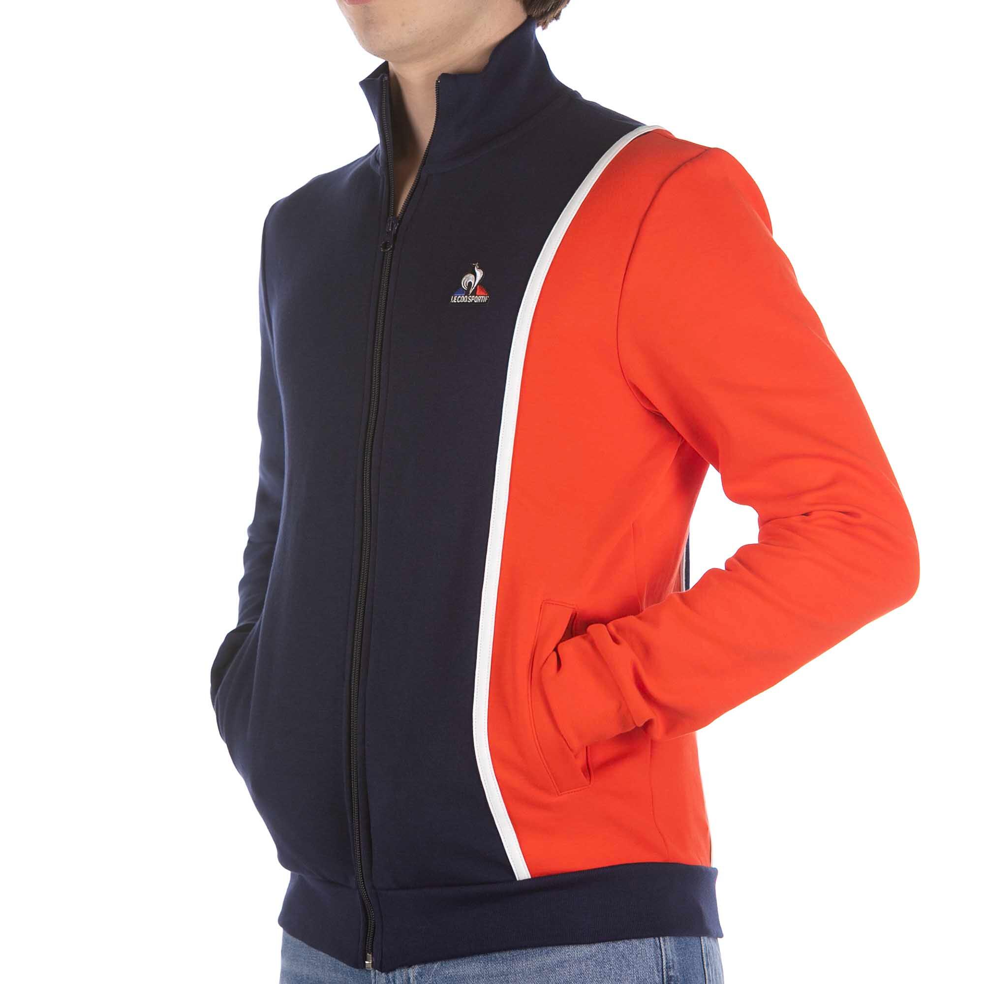 Felpa Le Coq Sportif Saison 1  Fz Blu Arancione Adulto 4/5