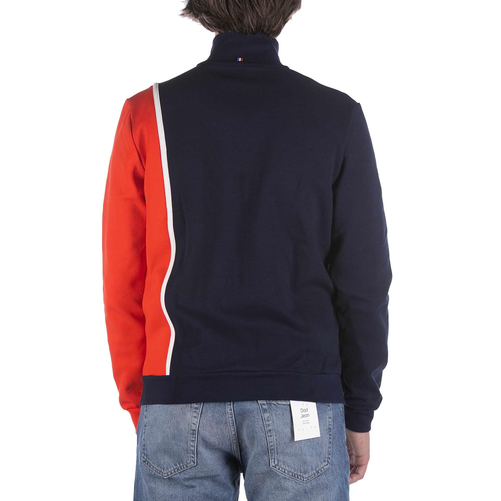 Felpa Le Coq Sportif Saison 1  Fz Blu Arancione Adulto 3/5