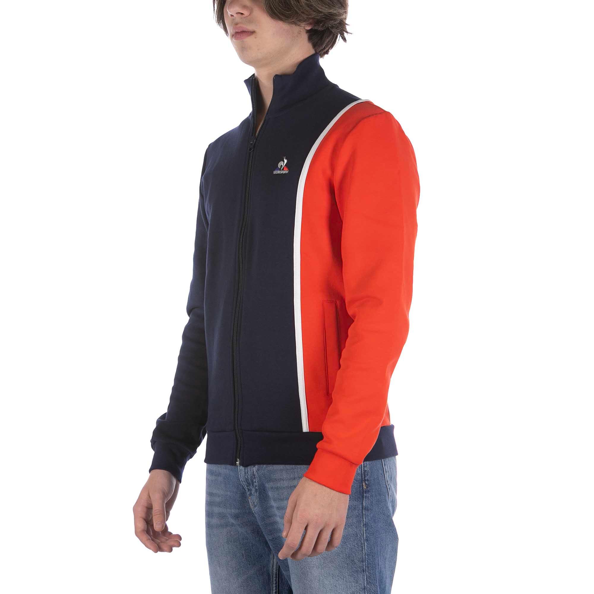 Felpa Le Coq Sportif Saison 1  Fz Blu Arancione Adulto 2/5