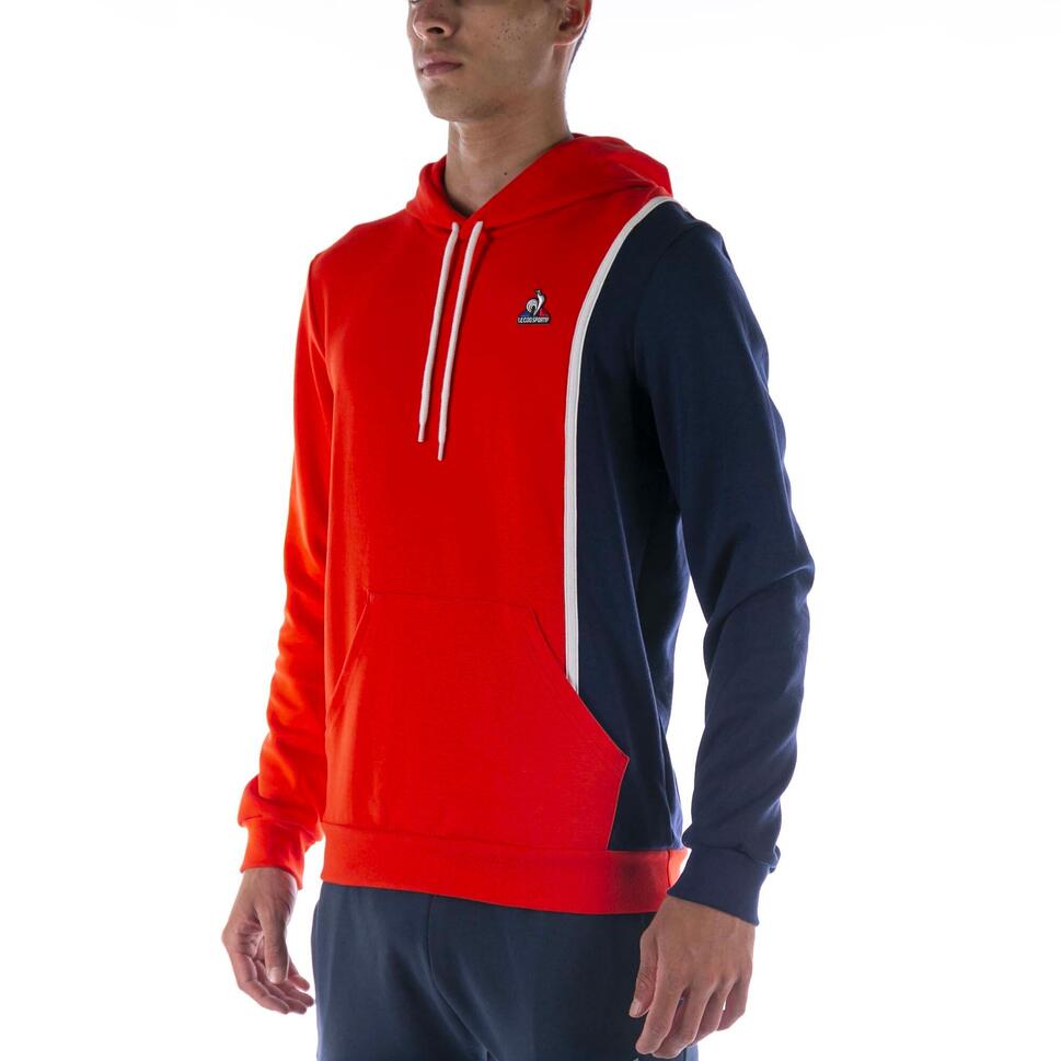 Le Coq Sportif Saison 1 Hoody N°1 M Czerwona Bluza Dorosłych