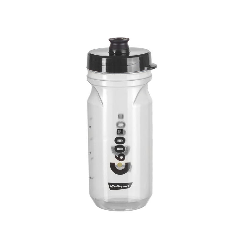 Bidón ciclismo C 600ml Transparente de présion con escala