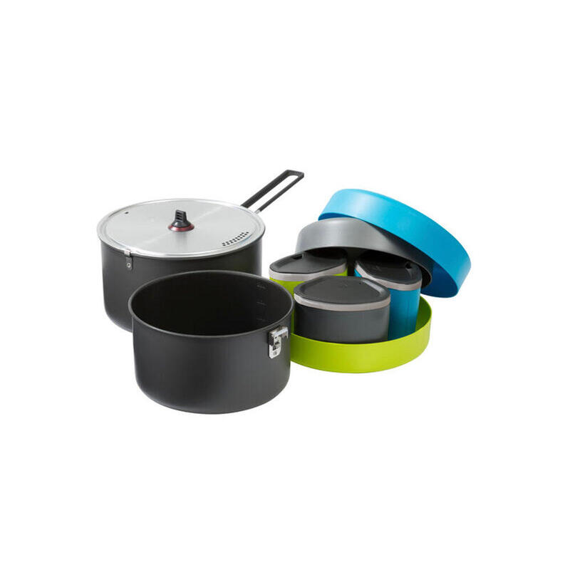 Flex 3 Camping Cook Set for 3 Person 3.3L - Grey/Blue/Green