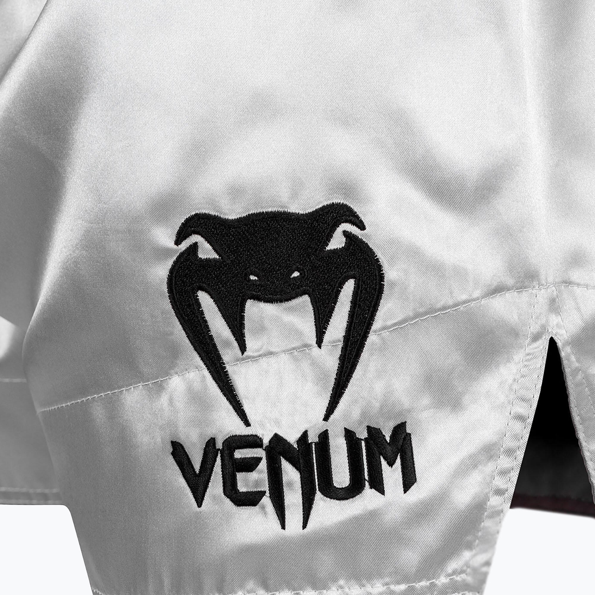 Pantalones cortos clásicos Venum Muay Thai, plateados/negros, talla M 5/5