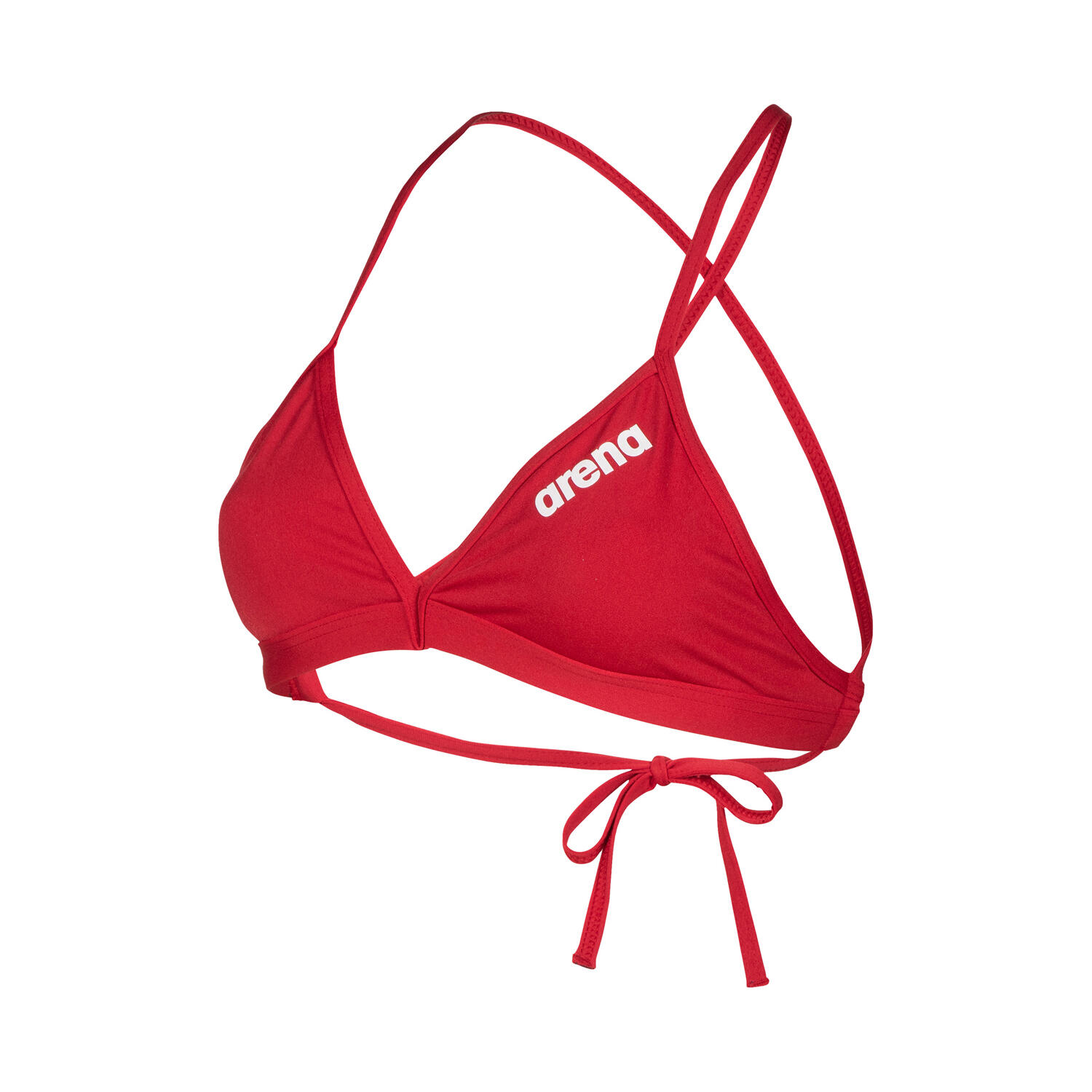 Arena - Top De Natation Femme - Team Swim Top Tie Back Solid - Brassière De Bain - Blanc|rouge - 44 L - Decathlon