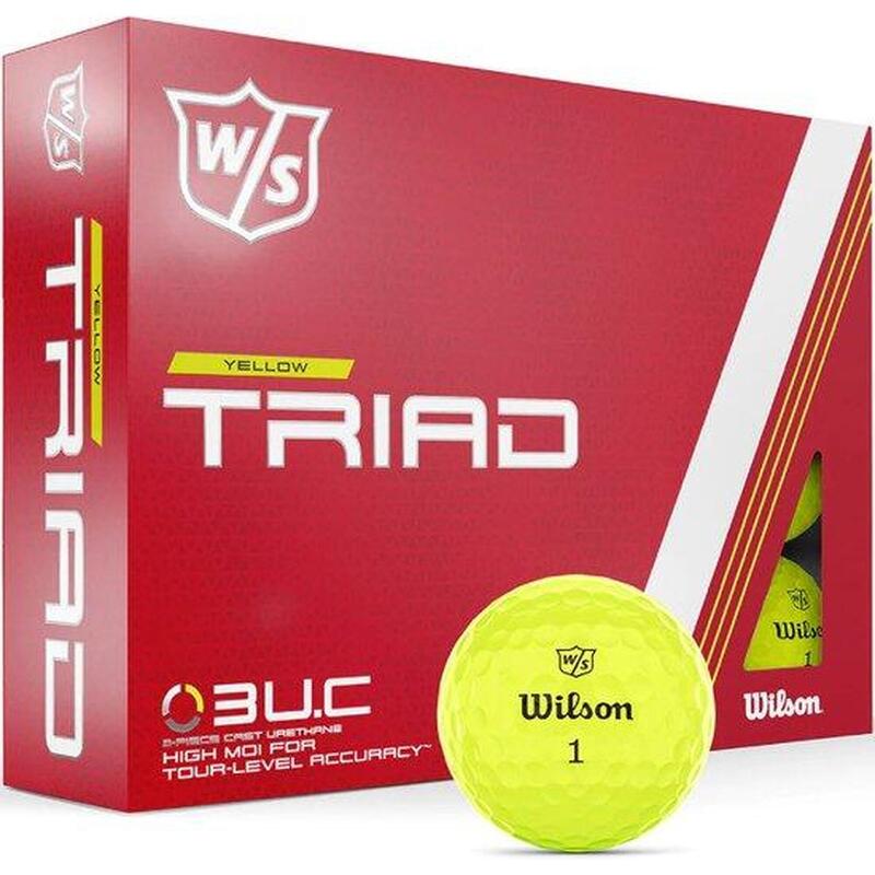 WILSON Balles De Golf  Staff Triad 3 pièces Jaune Jaune Clair
