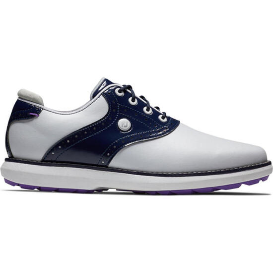 Chaussures De Golf Femme Footjoy Traditions Blanc Marine Sans Crampons