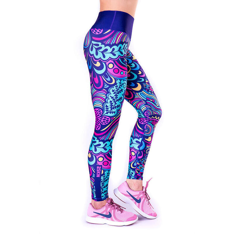 Legginsy do biegania damskie 2skin Fantasy z kieszonką