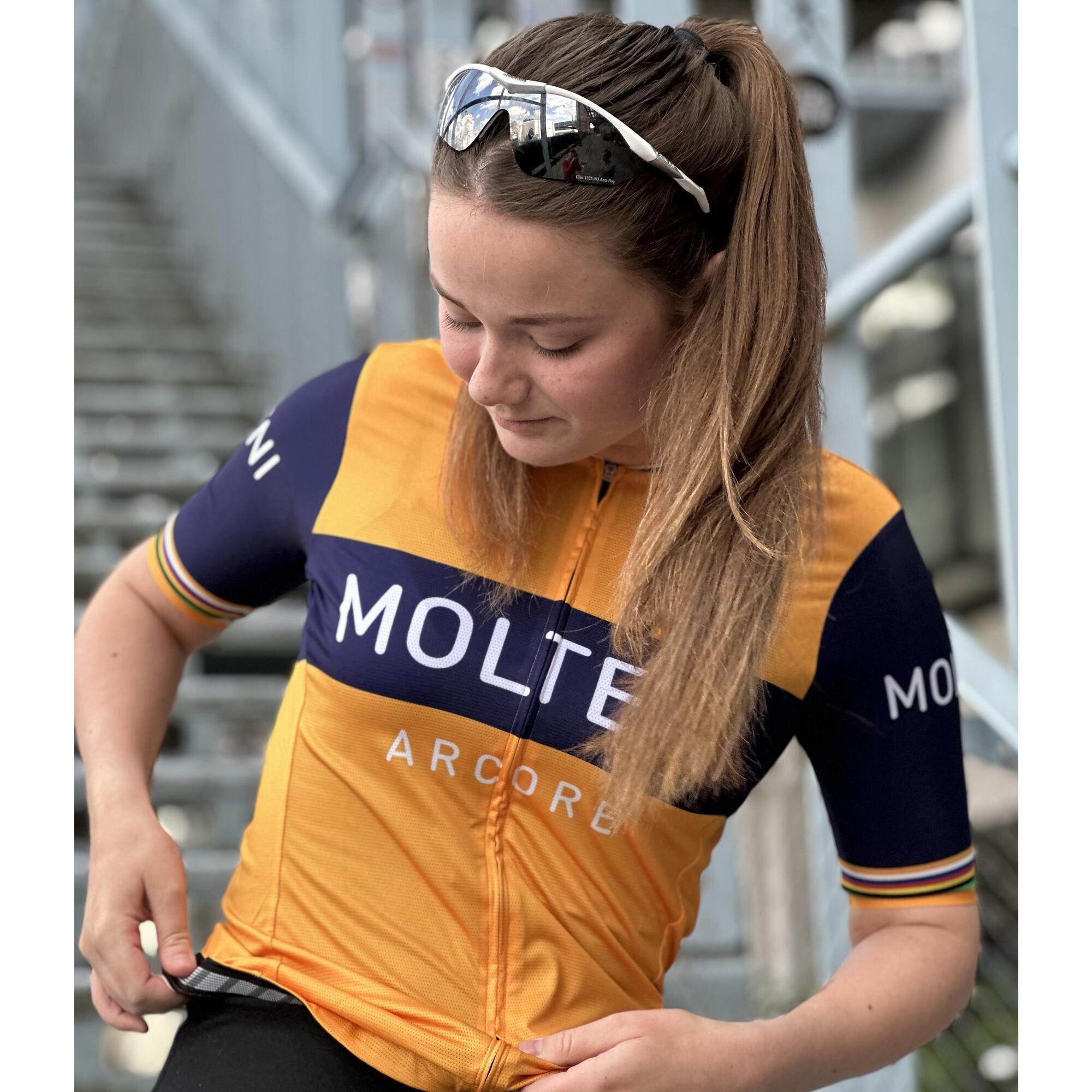 MAILLOT CYCLISME VINTAGE FEMMES MOLTENI ORANGE REDTED