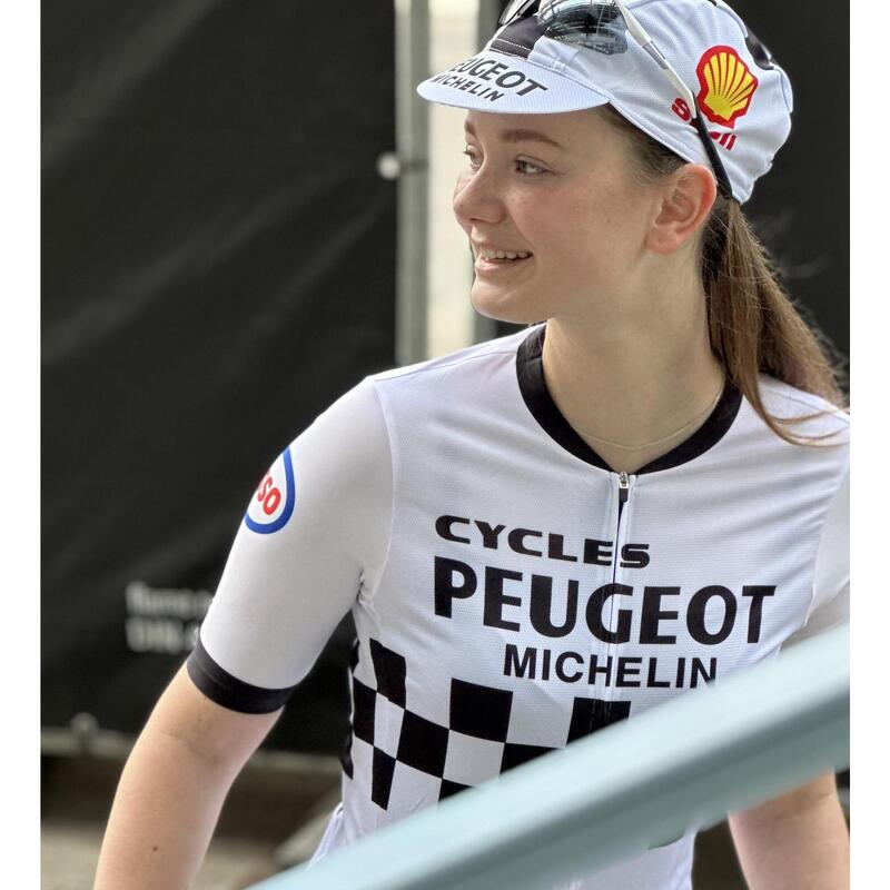 Retro dámské cyklistické tričko Peugeot bílé - RedTed
