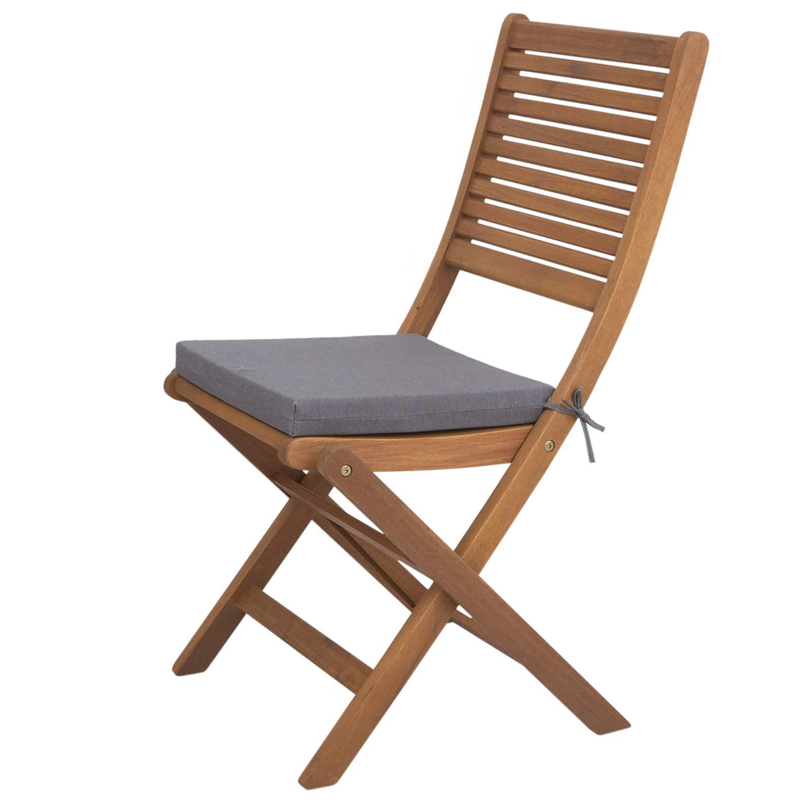 Cojín para Silla Chillvert Gandía Cuadrado 38x38x4,5 cm Gris Desenfundable 3/5