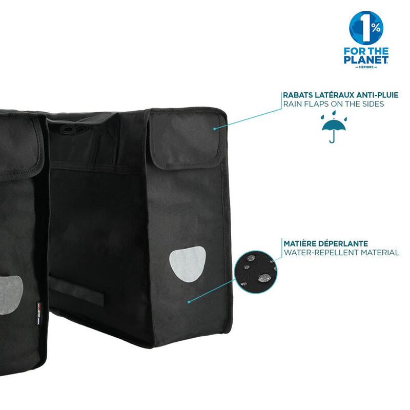 Sacoche double porte-bagages - 2x15L - Matière déperlante