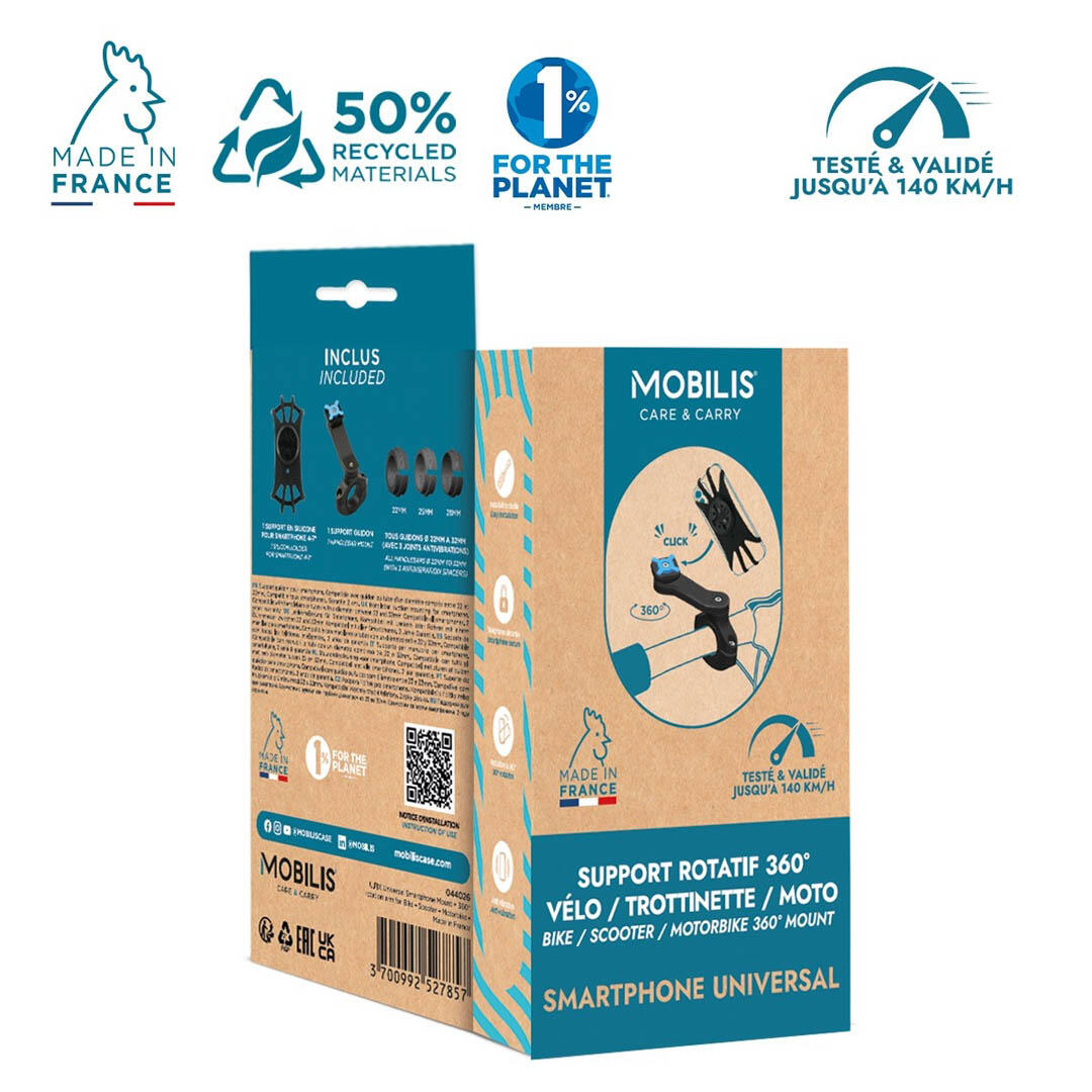 Support téléphone universel MOBILIS vélo et trottinette -Fabriqué en France 5/5