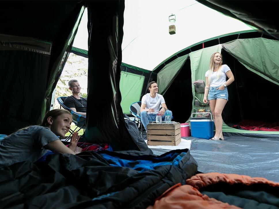Namiot kempinowy Montana 10 Sleeper Protect, 10-osobowy, 4 sypialnie, zielony