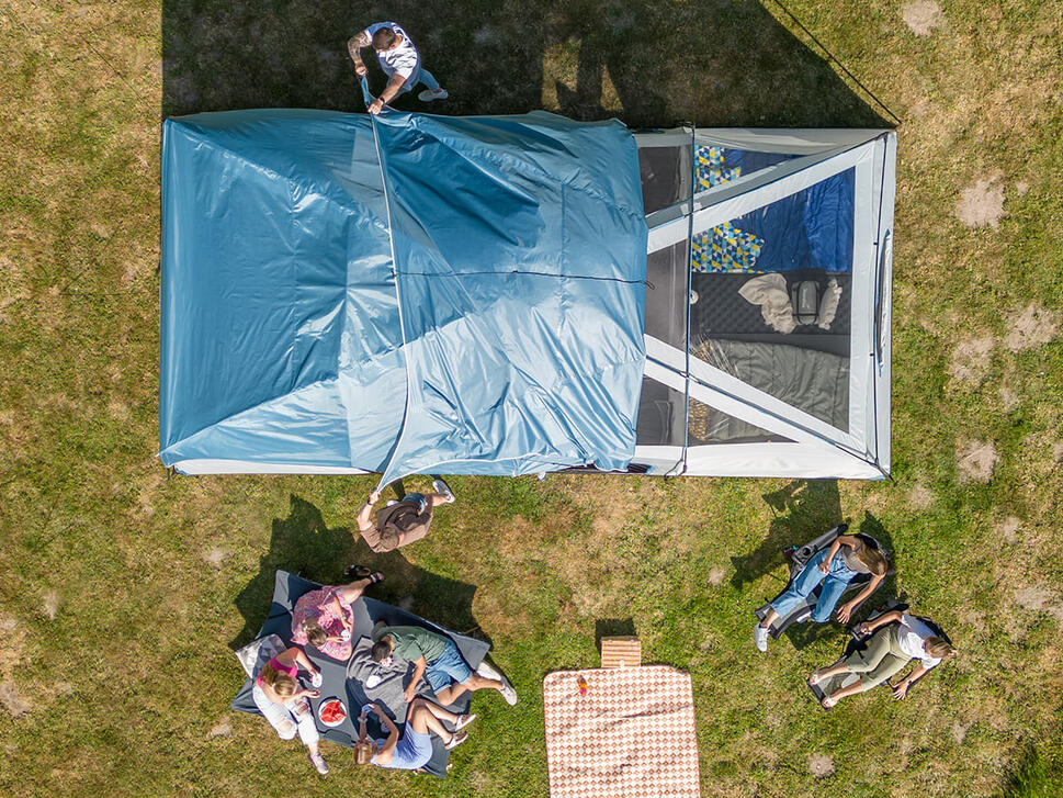 Namiot tunelowy z panoramicznym dachem Tonsberg 10 Protect, 10-osobowy
