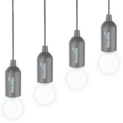 Lampe de camping Skandika Narvik | Set de 4 lampes LED, Pull Light, à piles