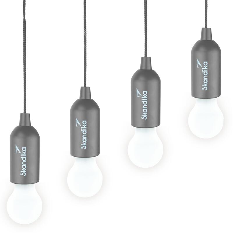 Lampa kempingowa LED Narvik, 4 żarówki x 20 lumenów, na baterie