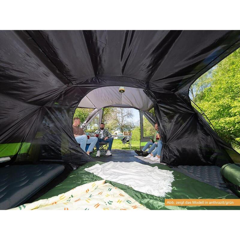 Tente tunnel Kambo 6 - Tente Camping 6 personnes - 1 cabine sombre - 3 entrées
