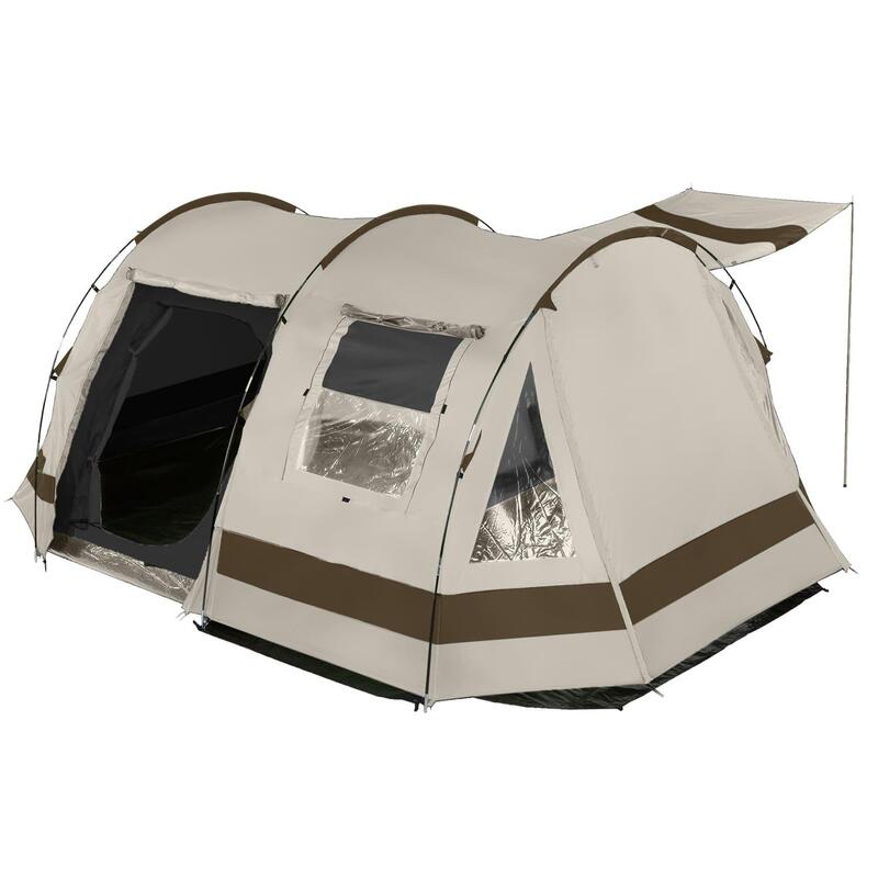 Tunneltent - Kambo 6 - 6 personen - Kamperen  - 1 x donkere cabine - 3 ingangen