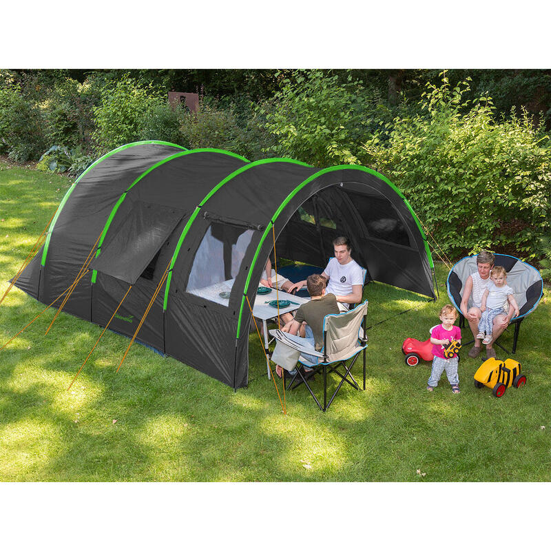 Tunneltent Kemi 4 – Camping - Voor 4 personen - 2 slaapcabines – 2m stahoogte