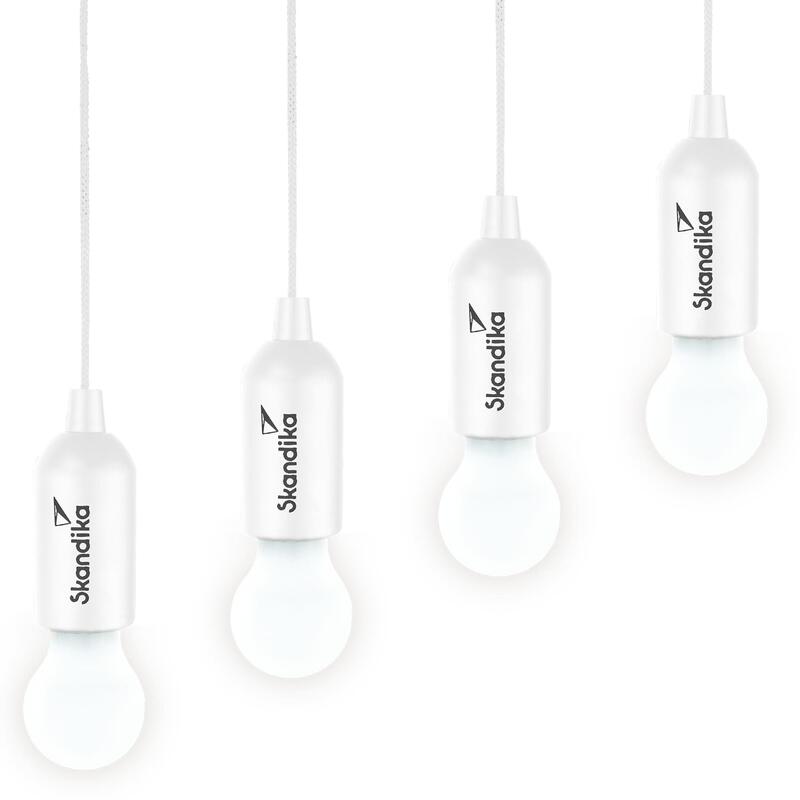 Lampa kempingowa LED Narvik, 4 żarówki x 20 lumenów, na baterie
