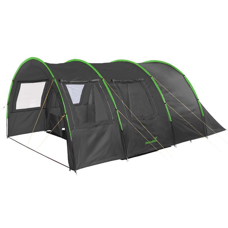 Tunneltent Kemi 4 – Camping - Voor 4 personen - 2 slaapcabines – 2m stahoogte