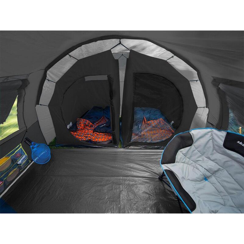 Tenda de campismo familiar túnel Kemi para 4 pessoas - 2 cabinas escuras