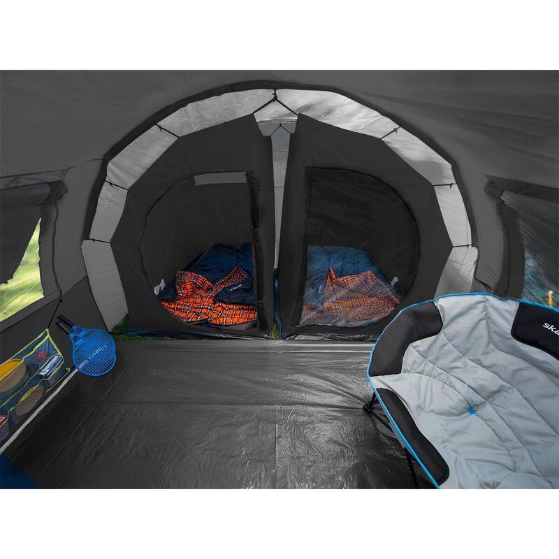 Tunneltent Kemi 4 – Camping - Voor 4 personen - 2 slaapcabines – 2m stahoogte