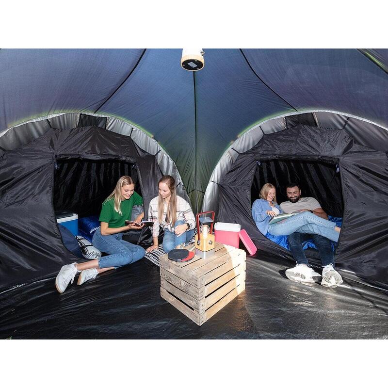 Tente dôme Daytona 6 XXL - Camping - 6 Personnes - Sol Cousu - 3 cabines