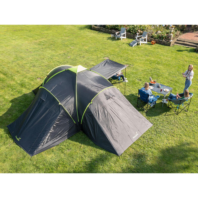 Tente dôme Daytona 6 XXL - Camping - 6 Personnes - Sol Cousu - 3 cabines