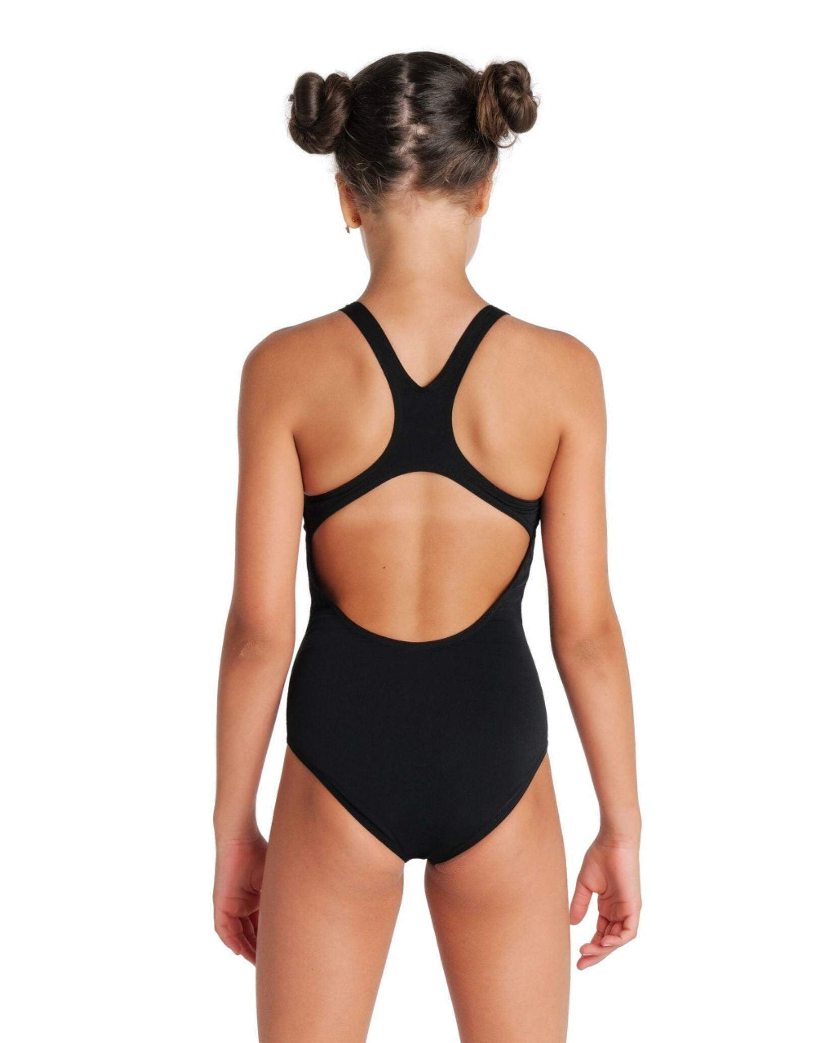 Arena Girls Team Swim Pro Solid Swimsuit - Black/White 2/5