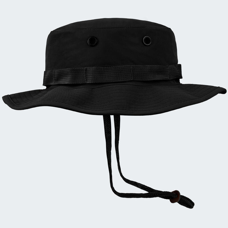 Sombrero boonie pesca, Gorro trekking, Impermeable, Mujer y hombre, Negro