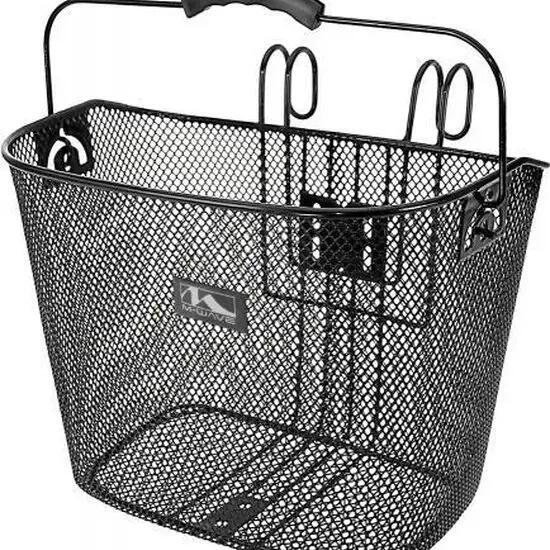 Basket Bicycle Handlebars 19 Litres Steel Black Electric Bike