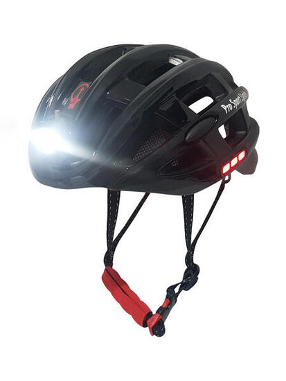 Fahrradhelm mit Licht Erwachsene - Damen/Herren - mit LED-Beleuchtung Schwarz