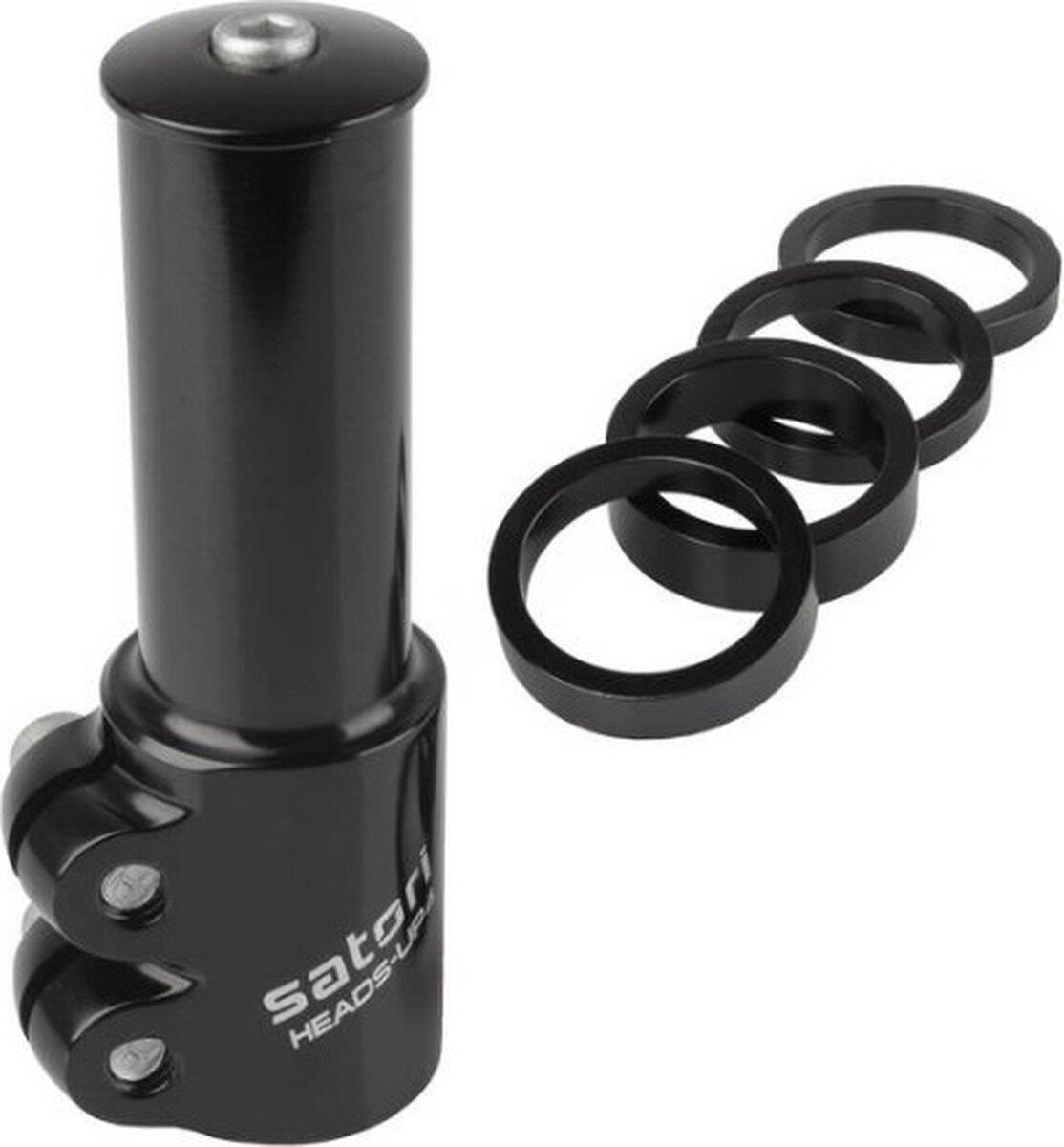 Ahead stuurpen-adapter Satori Up-4 met spacers - mat zwart 4/4