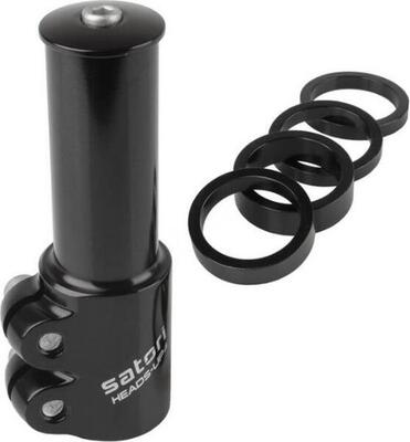 Ahead stuurpen-adapter satori up-4 met spacers - mat zwart
