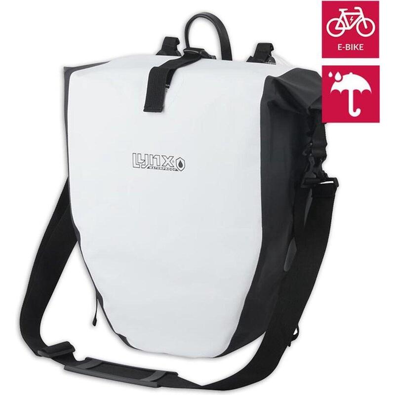 Sacoche à vélo étanche XL 25 litres - Blanc