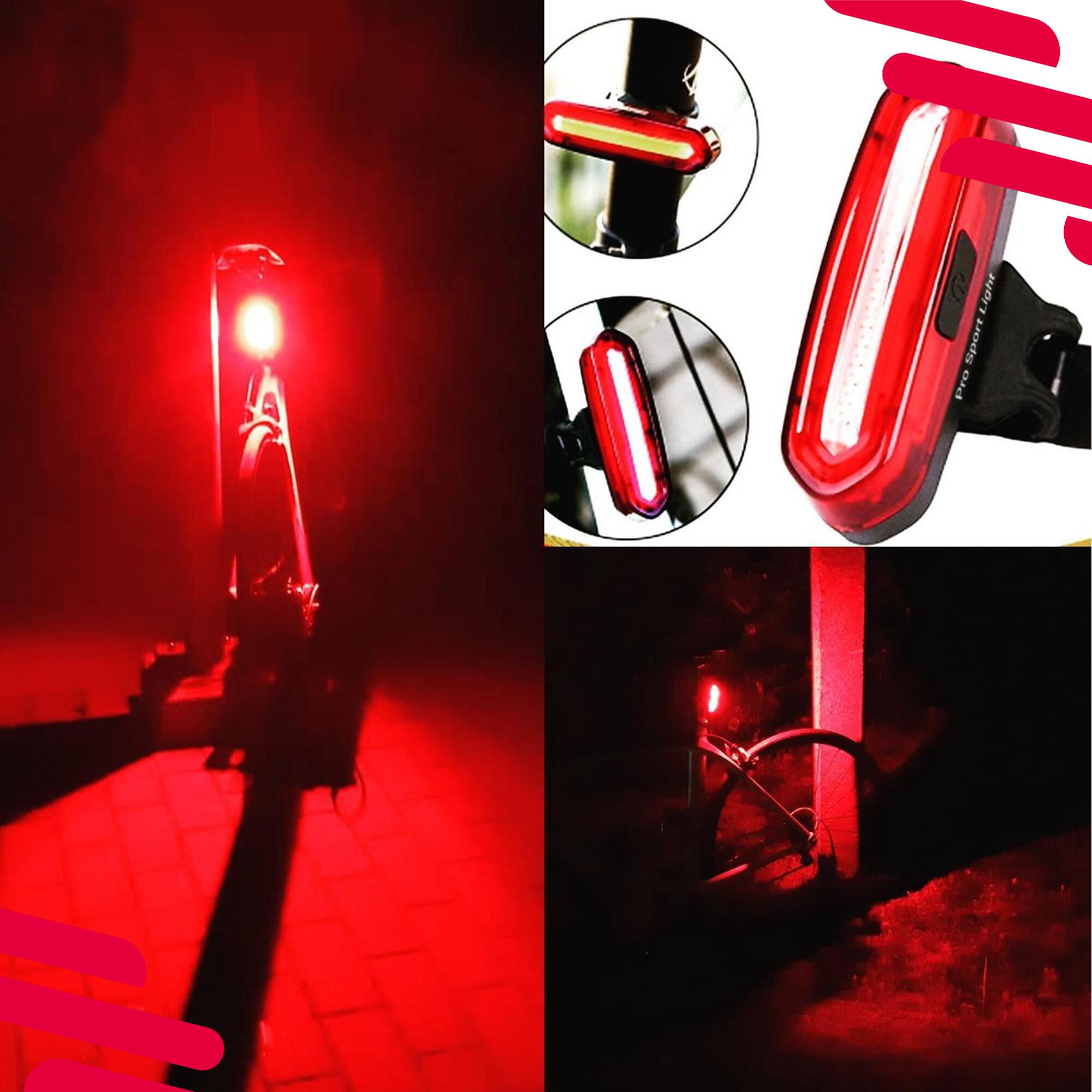 Luz traseira para bicicleta 120 lúmenes vermelha - LED 3/7