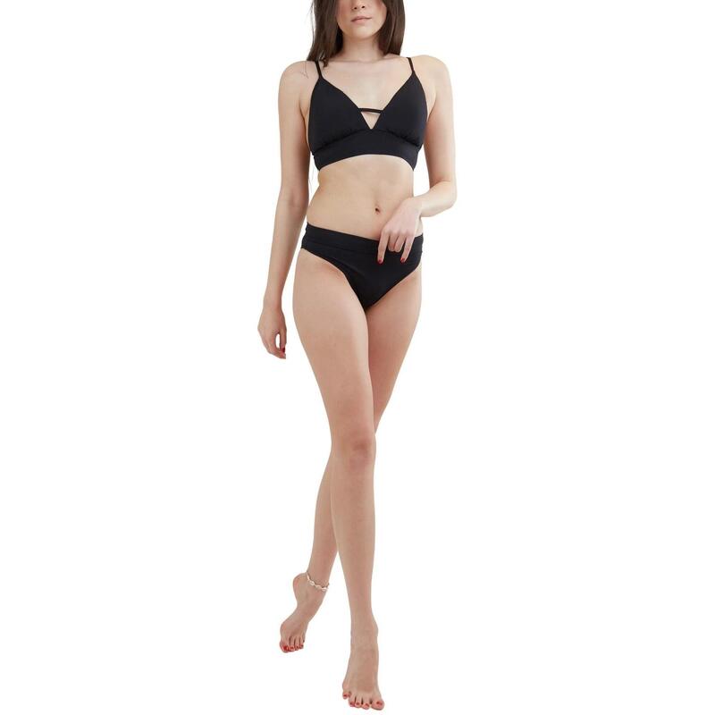 Chiloti bikini Sahara Mid Waist Full Bottoms - negru femei