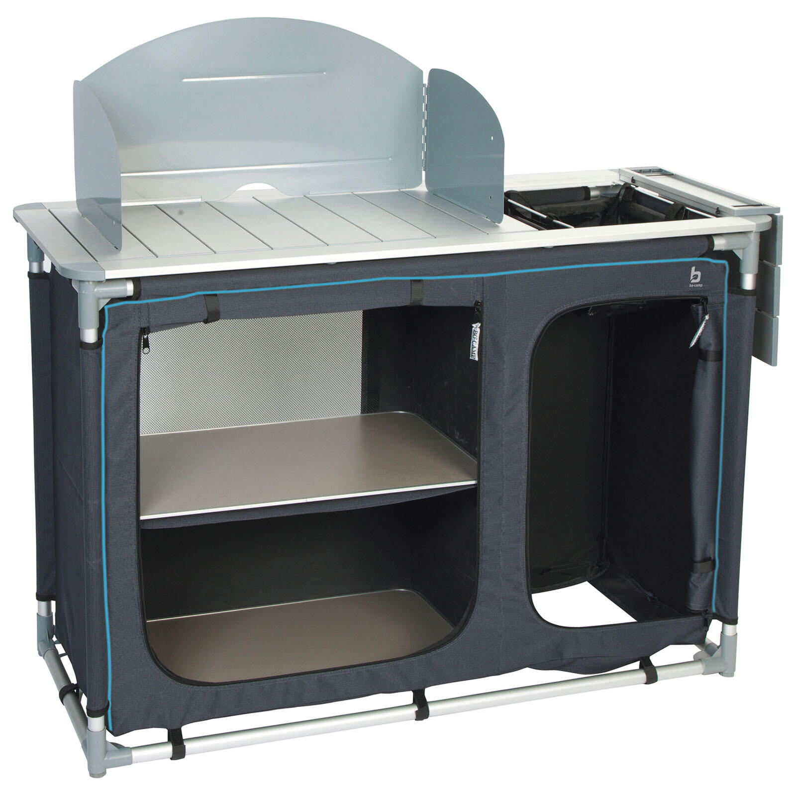 BO-CAMP Campingkast Reizen Camping Keuken Box Opvouwbaar Kast Spoelbak Aluminium