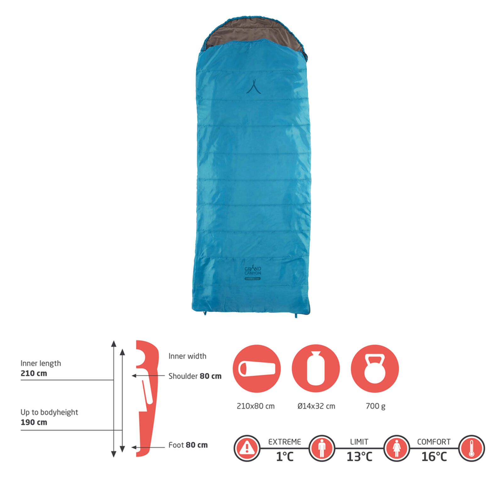 Sacco a pelo mummia Kayenta trekking estate rifugio lungo 700 g leggero 2/7