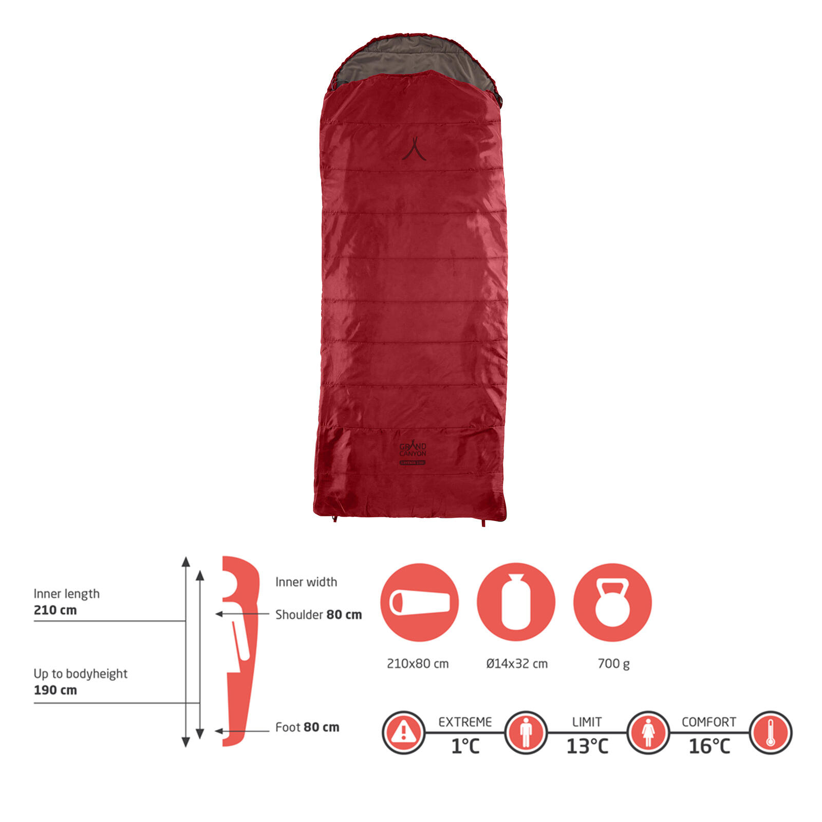 Sac de couchage momie Kayenta Trekking Été Refuge Long 700 g Léger 2/7
