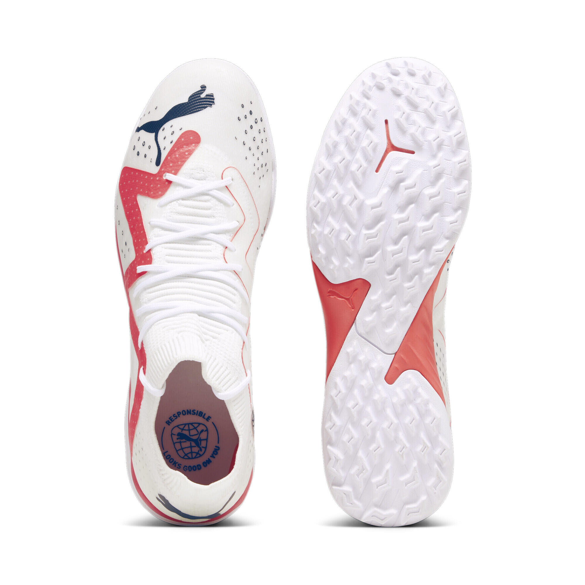 FUTURE MATCH TT voetbalschoenen voor heren PUMA White Black Fire Orchid Red 6/7
