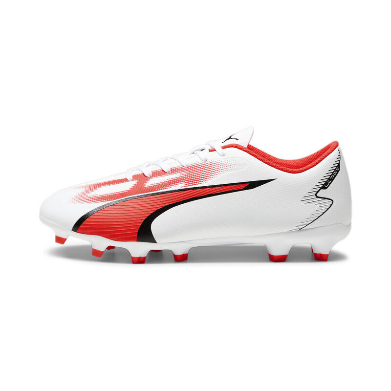 Botas de fútbol ULTRA PLAY FG/AG Hombre PUMA White Black Fire Orchid Red