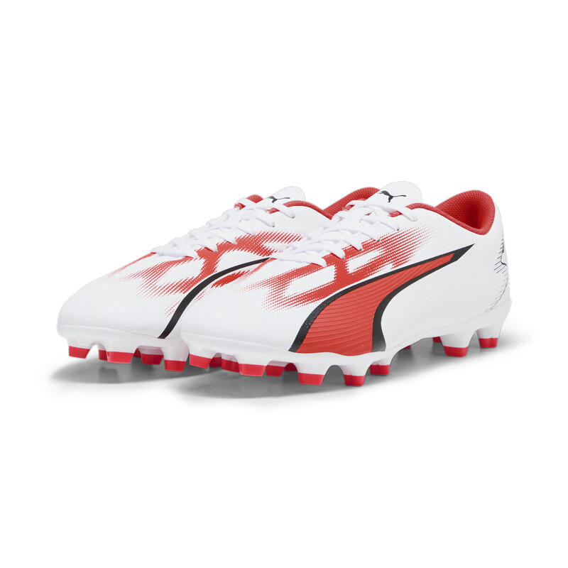 Botas de fútbol ULTRA PLAY FG/AG Hombre PUMA White Black Fire Orchid Red