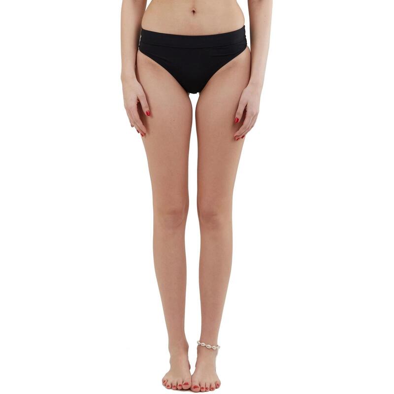 Chiloti bikini Sahara Mid Waist Full Bottoms - negru femei