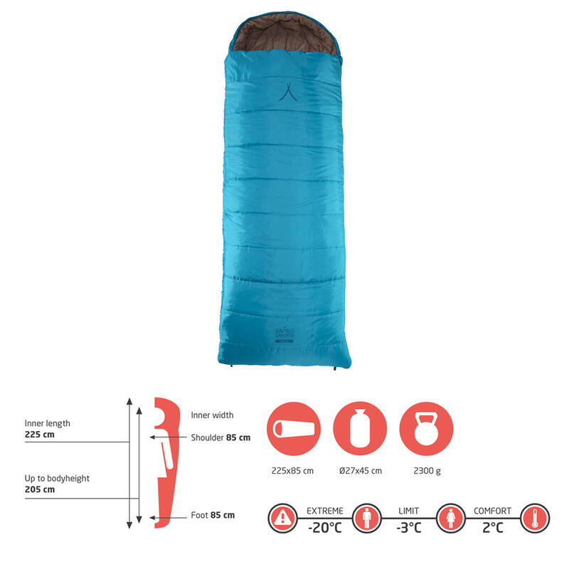 Sac de couchage Utah 190 XL hiver 3 saisons long 2°C