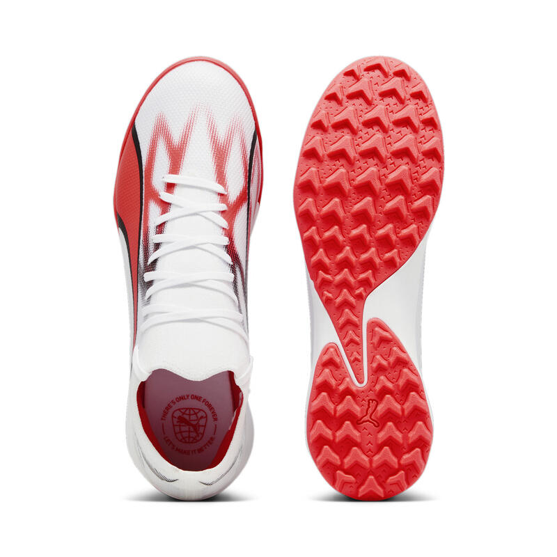 Botas de fútbol ULTRA MATCH TT Hombre PUMA White Black Fire Orchid Red